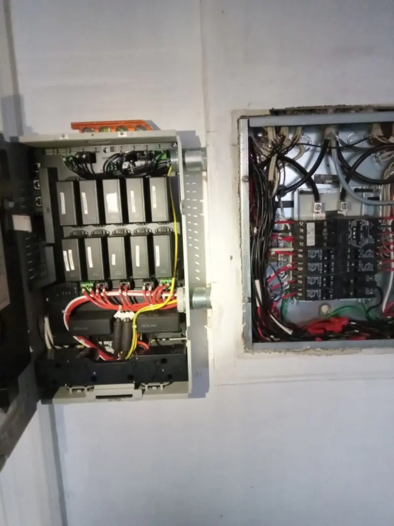 Electrical panel upgrade completed for Security Camera Wiring in Marinette